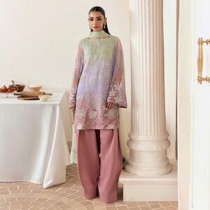 Pakistani Floral Embroidered farshi shalwar Kameez